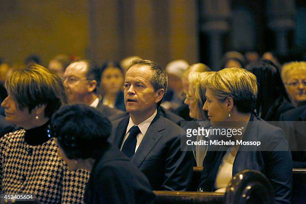 Margie Abbott, Governor of NSW Dr Marie Bashir with Opposition Leader Bill Shorten, and shadow foreign Minister Tanya Plibersek in the rear row...