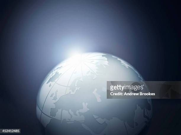glass globe representing europe, russia, middle east, china and india - glass map india stock pictures, royalty-free photos & images