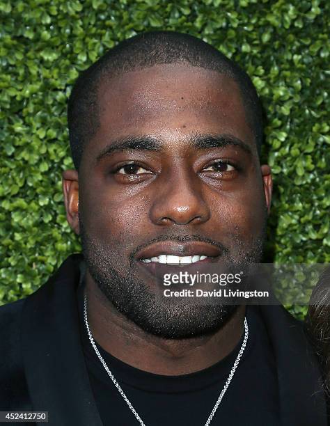 Football player Brian Banks attends the HollyRod Foundation's 16th Annual DesignCare at The Lot Studios on July 19, 2014 in Los Angeles, California.