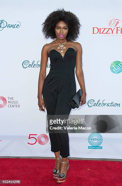 Actress Celestina arrives at the 4th Annual Celebration Of Dance Gala Presented By The Dizzy Feet Foundation at Dorothy Chandler Pavilion on July 19,...