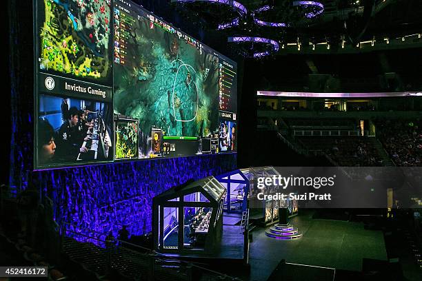 Sold out crowd fills the seats at The International DOTA 2 Champsionships at Key Arena on July 19, 2014 in Seattle, Washington.