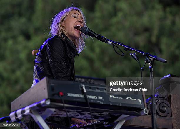 Emily Haines of Metric performs during Day 2 of Pemberton Music and Arts Festival on July 19, 2014 in Pemberton, Canada.