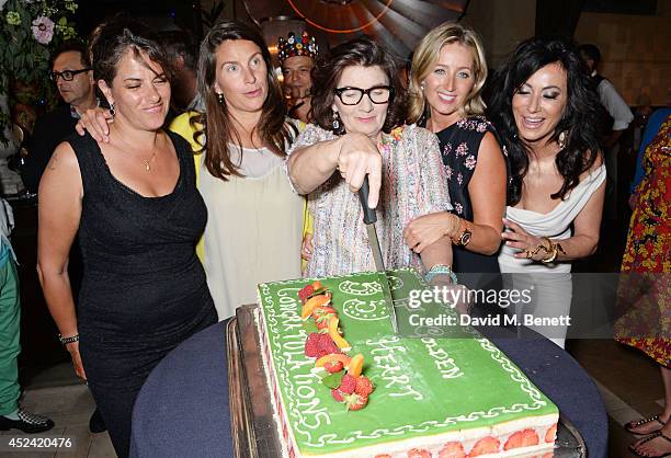 Tracey Emin, Kate Esqulant, Sandra Esqulant, landlady of The Golden Heart, Sarah Esqulant Giles and Nancy Dell'Olio attend the a party celebrating...