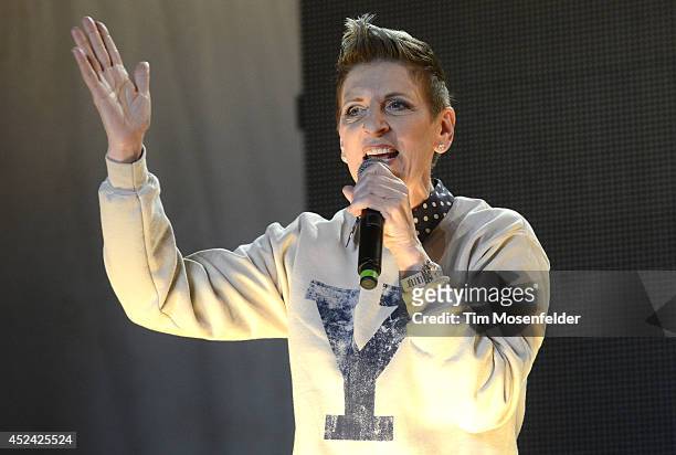 Lisa Lampanelli performs during the Pemberton Music and Arts Festival at on July 19, 2014 in Pemberton, British Columbia.
