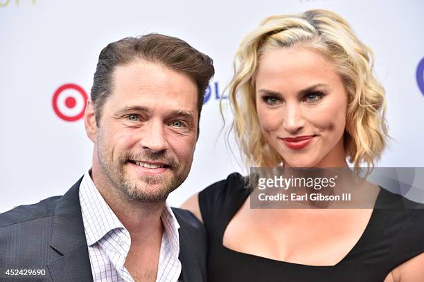 Jason Priestley and Naomi Lowde-Priestley attend the 16th Annual DesignCare to benefit The Hollyrod Foundation at The Lot Studios on July 19, 2014 in...