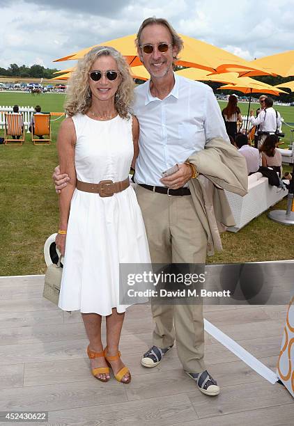 Angie Rutherford and Mike Rutherford attend the Veuve Clicquot Gold Cup Final at Cowdray Park Polo Club on July 20, 2014 in Midhurst, England.