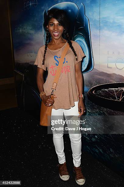 Sinitta attends a special screening of "Earth To Echo" at The Mayfair Hotel on July 20, 2014 in London, England.