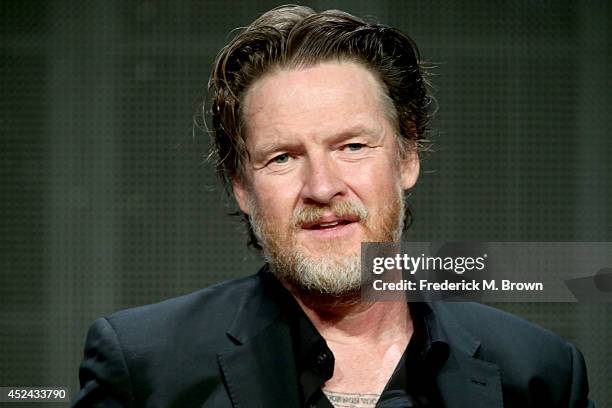 Actor Donal Logue speaks onstage at the "Gotham" panel during the FOX Network portion of the 2014 Summer Television Critics Association at The...