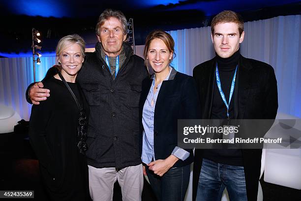 One Drop Catherine B. Bachand , Godmother of One Drop France Maud Fontenoy , Dominique Desseigne and his son Alexandre Desseigne attend the 'One...