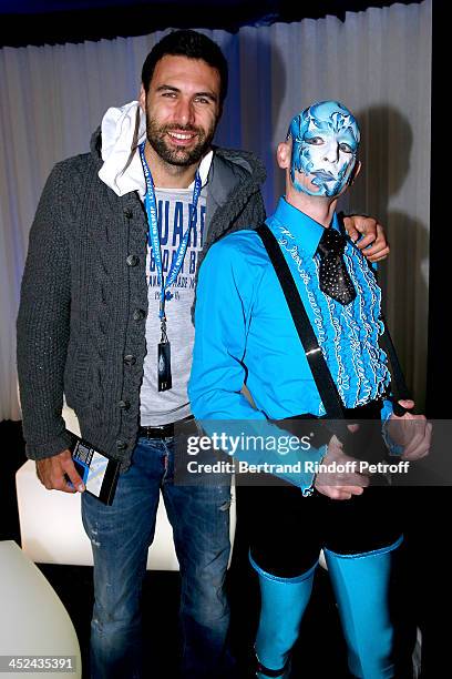 Paris-Saint-Germain Football Player Salvatore Sirigu and Actor of the Cirque attend the 'One Drop' Gala, held at Cirque du Soleil on November 28,...