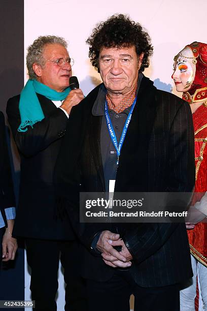 One Drop France Laurent Dassault and singer Robert Charlebois attend the 'One Drop' Gala, held at Cirque du Soleil on November 28, 2013 in Paris,...