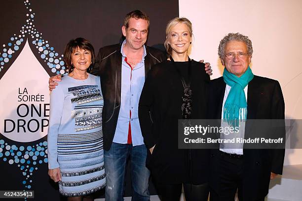 Singer Garou , CEO One Drop Catherine B. Bachand , CEO One Drop France Laurent Dassault and his wife Martine Dassault attend the 'One Drop' Gala,...