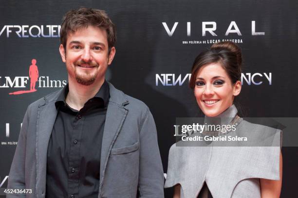 Gorka Otxoa and Eva Ugarte attend 'Viral' Madrid Premiere at Capitol cinema on November 28, 2013 in Madrid, Spain.