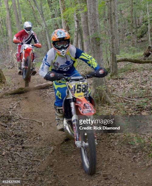 Motocross star Fred Andrews and Host/Singer/Songwriter Craig Morgan participate in the Celebrity Off-Road Trail Ride during the 8th annual Dickson...