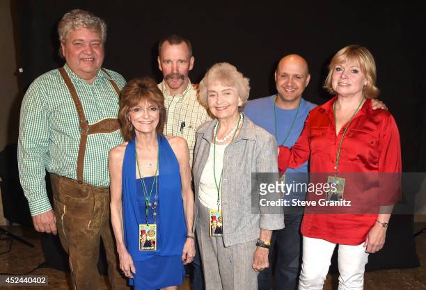 Cast of Willy Wonka Michael Bollner, Julie Dawn Cole, Peter Ostrum, Diana Sowle, Paris Themmen and Julie Dawn Cole Poses at The Hollywood Show - Day...