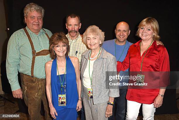 Cast of Willy Wonka Michael Bollner, Julie Dawn Cole, Peter Ostrum, Diana Sowle, Paris Themmen and Julie Dawn Cole Poses at The Hollywood Show - Day...