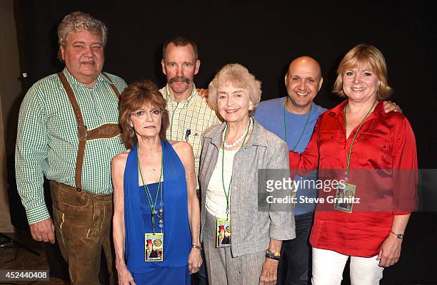 Cast of Willy Wonka Michael Bollner, Julie Dawn Cole, Peter Ostrum, Diana Sowle, Paris Themmen and Julie Dawn Cole Poses at The Hollywood Show - Day...