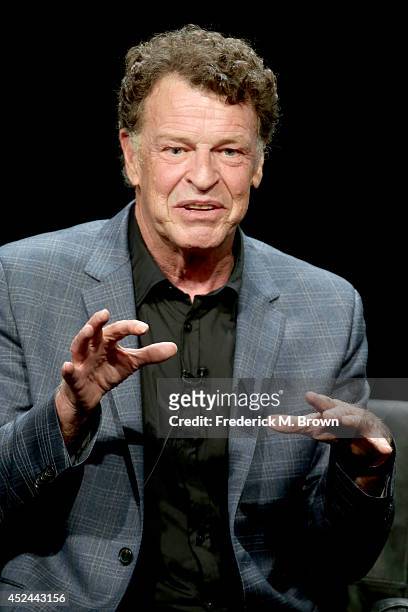 Actor John Noble speaks onstage at the "Sleepy Hollow" panel during the FOX Network portion of the 2014 Summer Television Critics Association at The...