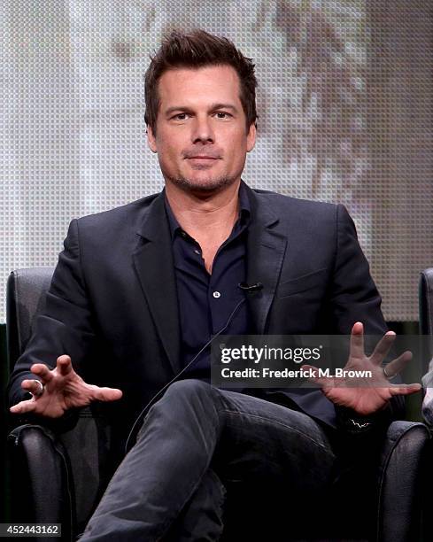 Producer Len Wiseman speaks onstage at the "Sleepy Hollow" panel during the FOX Network portion of the 2014 Summer Television Critics Association at...