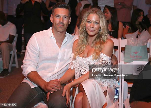 Eddie Cibrian and LeAnn Rimes attend Luli Fama fashion show during Mercedes-Benz Fashion Week Swim 2015 at Cabana Grande at The Raleigh on July 20,...