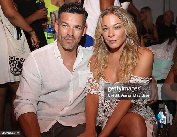 Eddie Cibrian and LeAnn Rimes attend Luli Fama fashion show during Mercedes-Benz Fashion Week Swim 2015 at Cabana Grande at The Raleigh on July 20,...