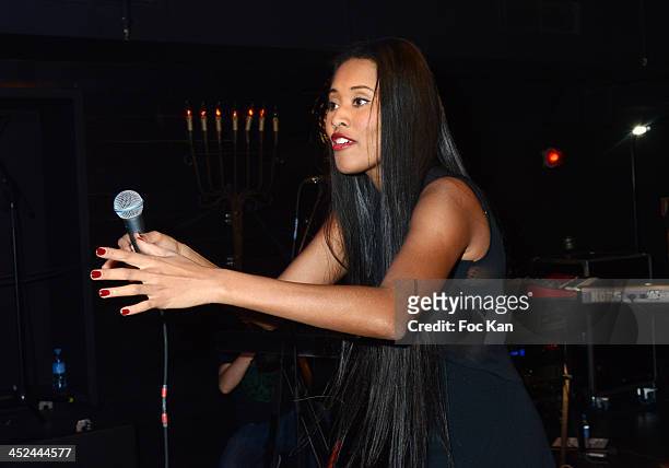 Brown performs during The VV Brown Show Case Hosted By Paco Rabanne Excess Diary Perfume at the Tiitty Twister Club on November 28, 2013 in Paris,...