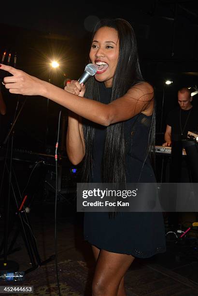 Brown performs during The VV Brown Show Case Hosted By Paco Rabanne Excess Diary Perfume at the Tiitty Twister Club on November 28, 2013 in Paris,...