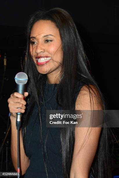 Brown performs during The VV Brown Show Case Hosted By Paco Rabanne Excess Diary Perfume at the Tiitty Twister Club on November 28, 2013 in Paris,...