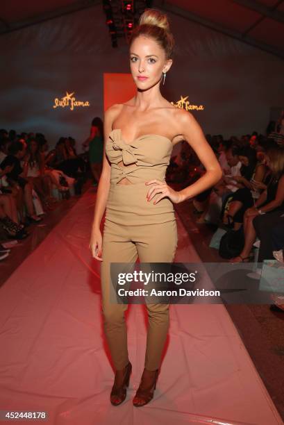 Kaitlynn Carter attends Luli Fama fashion show during Mercedes-Benz Fashion Week Swim 2015 at Cabana Grande at The Raleigh on July 20, 2014 in Miami,...