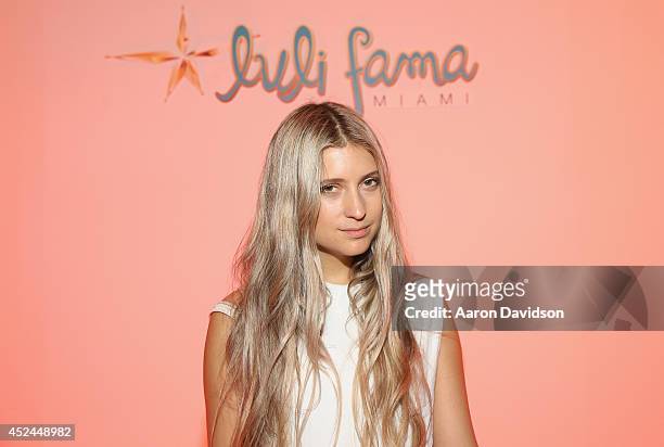Natascha Elisa attends Luli Fama fashion show during Mercedes-Benz Fashion Week Swim 2015 at Cabana Grande at The Raleigh on July 20, 2014 in Miami,...
