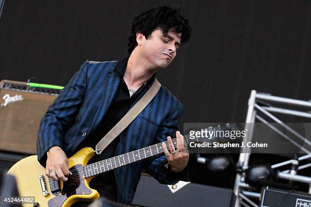 Billie Joe Armstrong of Green Day performs with The Replacements during the 2014 Forecastle Music Festival at Louisville Waterfront Park on July 20,...
