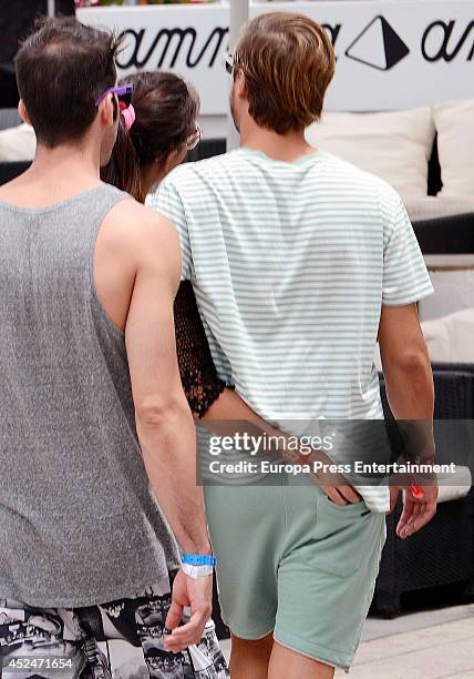 Cristiano Ronaldo's sister Katia Aveiro and Abraham Garcia are seen on July 2, 2014 in Ibiza, Spain.