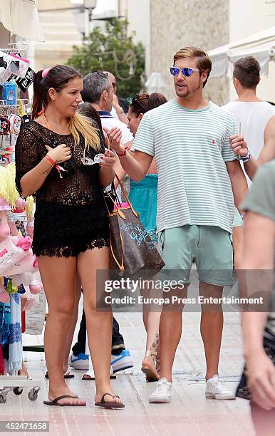 Cristiano Ronaldo's sister Katia Aveiro and Abraham Garcia are seen on July 2, 2014 in Ibiza, Spain.