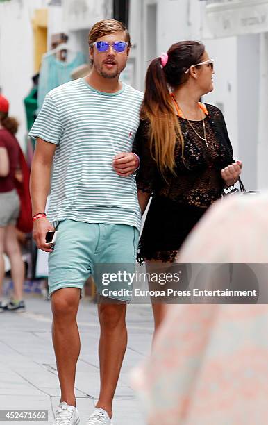 Cristiano Ronaldo's sister Katia Aveiro and Abraham Garcia are seen on July 2, 2014 in Ibiza, Spain.