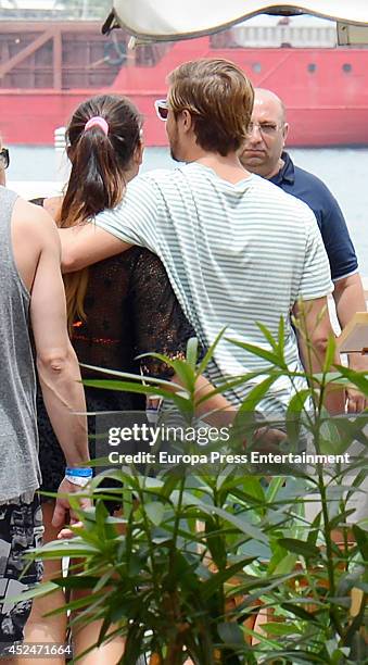Cristiano Ronaldo's sister Katia Aveiro and Abraham Garcia are seen on July 2, 2014 in Ibiza, Spain.
