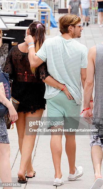 Cristiano Ronaldo's sister Katia Aveiro and Abraham Garcia are seen on July 2, 2014 in Ibiza, Spain.