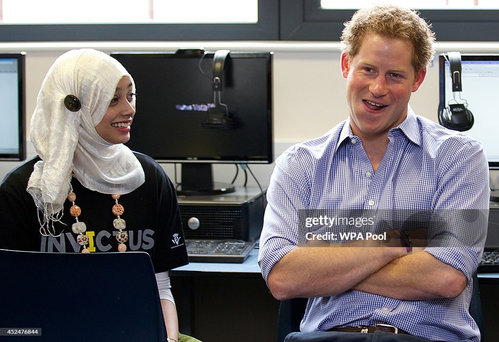 Prince Harry Attends An Invictus Games Initiative At Bethnal Green Academy