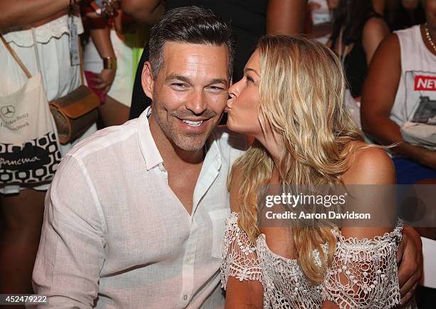 Eddie Cibrian and LeAnn Rimes attend Luli Fama fashion show during Mercedes-Benz Fashion Week Swim 2015 at Cabana Grande at The Raleigh on July 20,...