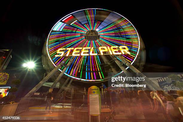 The Steel Pier Amusement pier stands in Atlantic City, New Jersey, U.S., on Thursday, July 17, 2014. Once the East Coast's gambling hub, Atlantic...