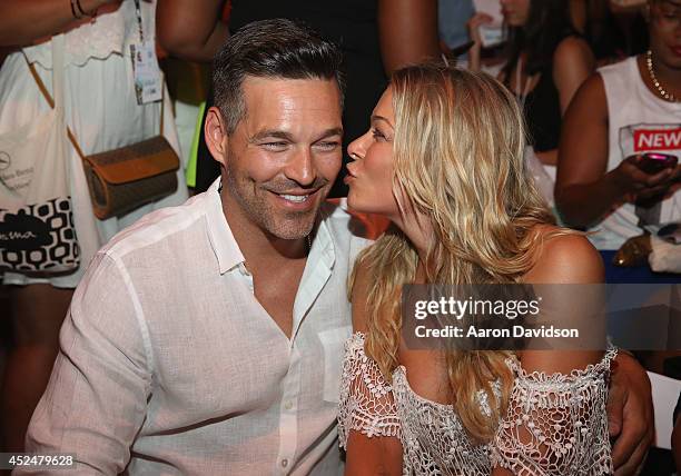 Eddie Cibrian and LeAnn Rimes attend Luli Fama fashion show during Mercedes-Benz Fashion Week Swim 2015 at Cabana Grande at The Raleigh on July 20,...