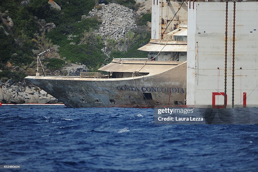 Work Continues On The Refloat Of The Costa Concordia