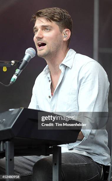 Tim Baker of Hey Rosetta! performs during the Pemberton Music and Arts Festival on July 20, 2014 in Pemberton, British Columbia.