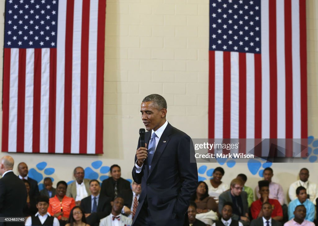 President Obama Speaks At Walker-Jones Education Campus In Washington