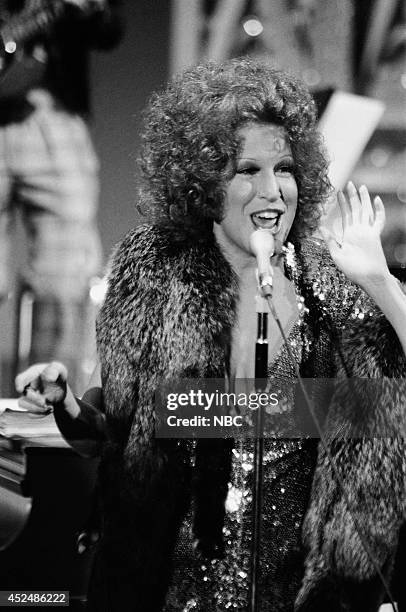 Pictured: Musical guest Bette Midler performs on September 12, 1973 --