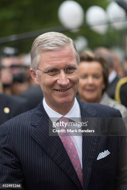 King Philippe of Belgium attends National Day at Place des Palais on July 21, 2014 in Brussel, Belgium.