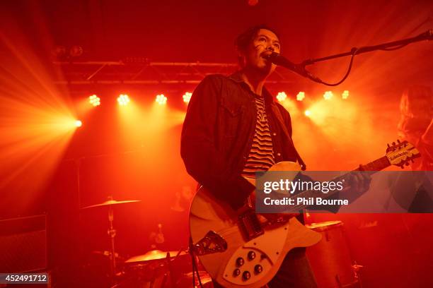 Dougy Mandagi of The Temper Trap performs on stage at Oslo on July 21, 2014 in London, United Kingdom.