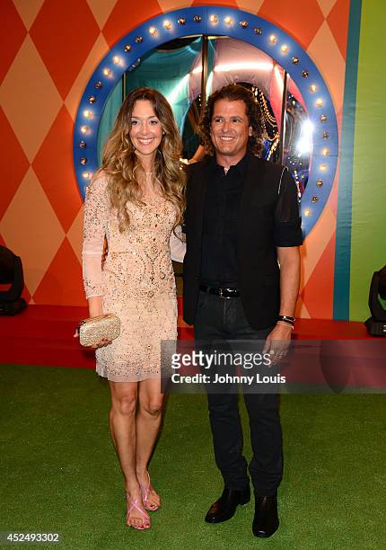 Claudia Vives and Carlos Vives attend the Premios Juventud 2014 Awards at Bank United Center on July 17, 2014 in Miami, Florida.