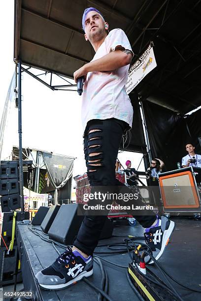 Vocalist Tyler Carter of ISSUES performs during the Vans Warped Tour on June 25, 2014 in Chula Vista, California.