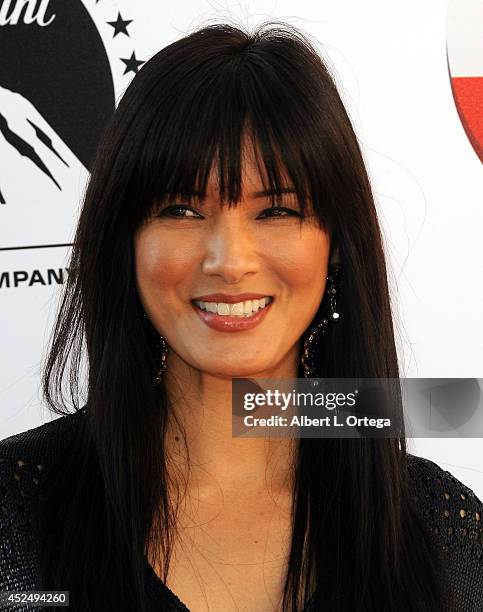 Actress Kelly Hu arrives for the 4th Annual Variety - The Children's Charity Of Southern CA Texas Hold 'Em Poker Tournament held at Paramount Studios...