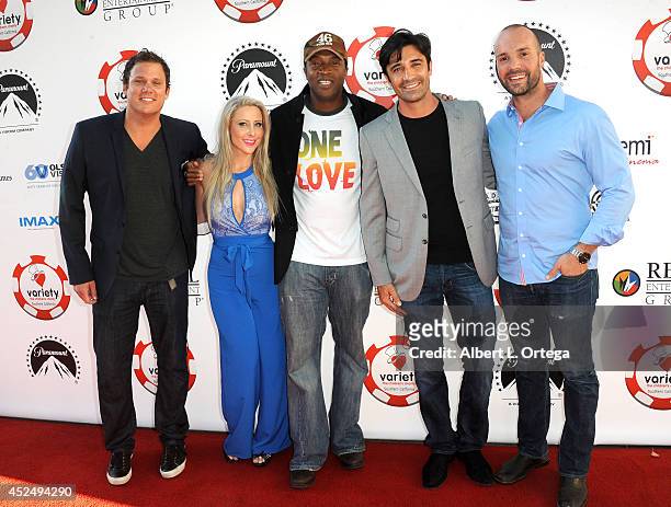 Reality star Bob Guiney, Traci Szymanski, actor Roger Cross and actor Gilles Marini arrive for the 4th Annual Variety - The Children's Charity Of...